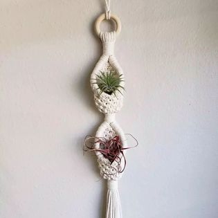 macrame pod plant hanger Double Pod Air Plant Hanger