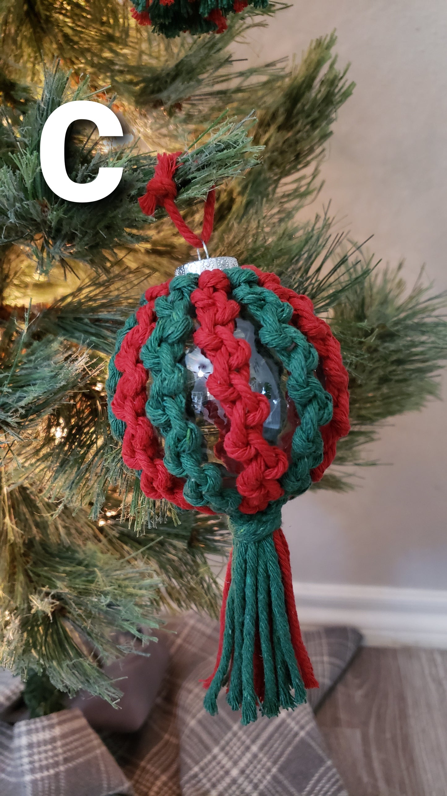 Macrame Christmas Ornaments - Set of 3