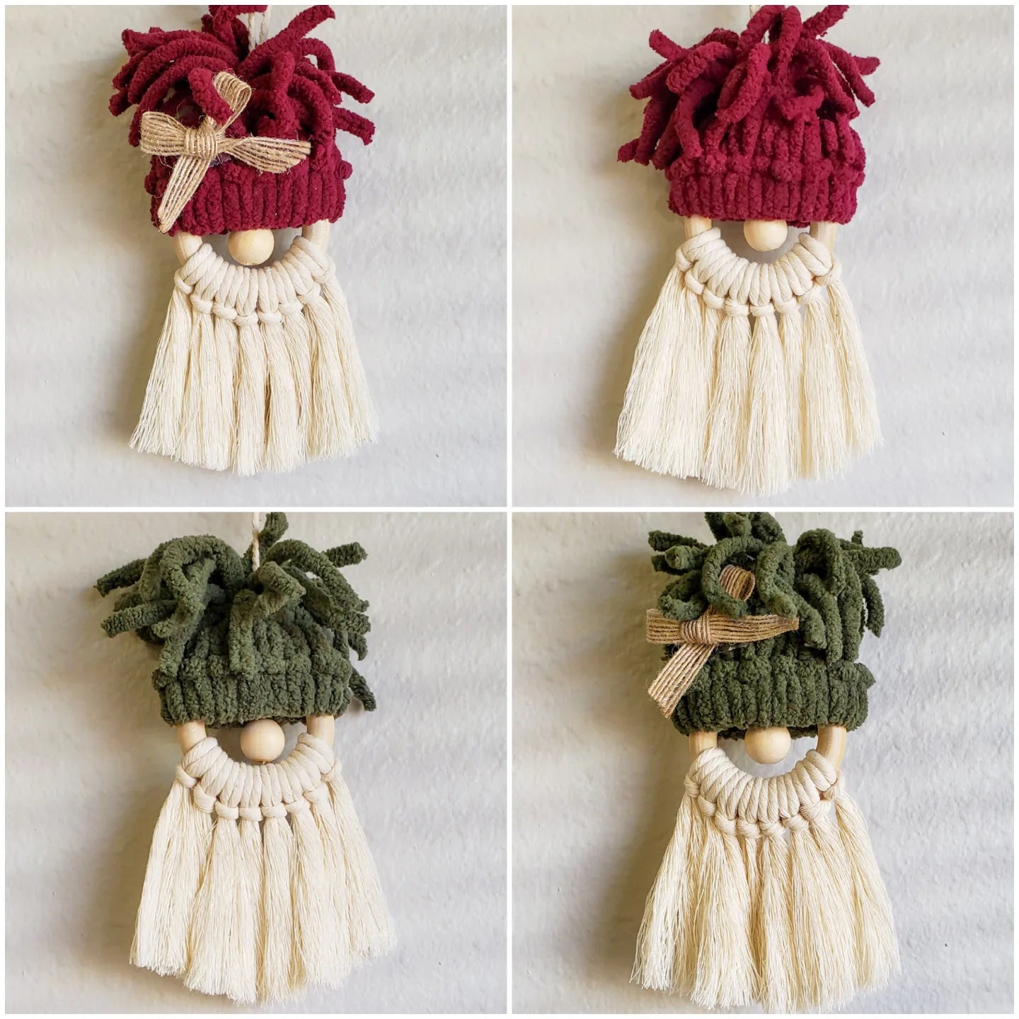 Macrame Santa Gnomes