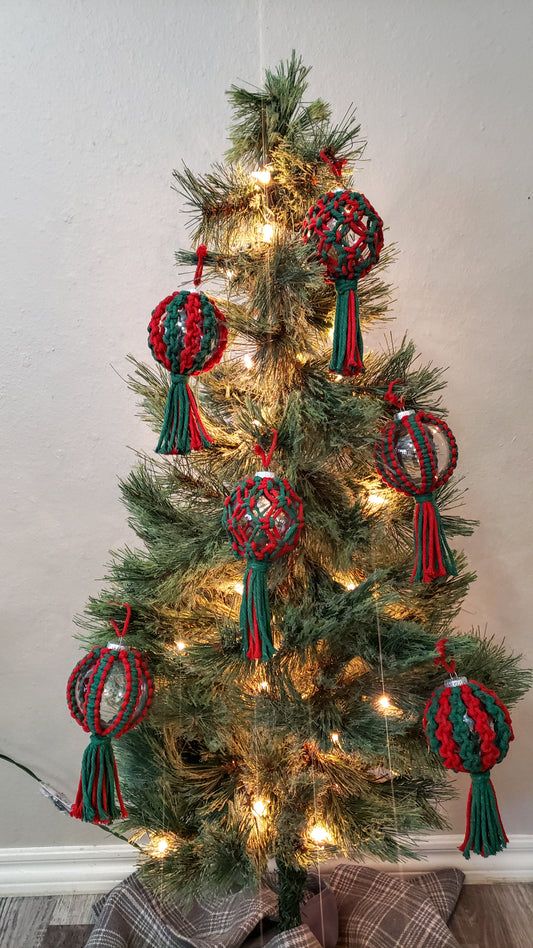 Macrame Christmas Ornaments - Set of 3